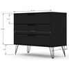 Manhattan Comfort Rockefeller 10-Drawer Dresser, 3-Drawer Dresser and 2-Drawer Nightstand in Black 178GMC2